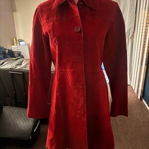 Elegant Red Suede Jacket